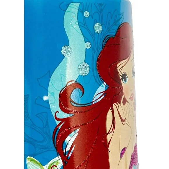 Disney Mug 3D Ariel Blue Glitter Ceramic 20 oz Unused - Picture 5 of 7